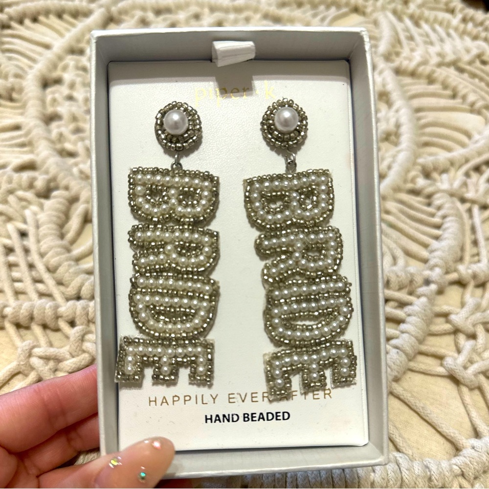 Bride beaded earrings